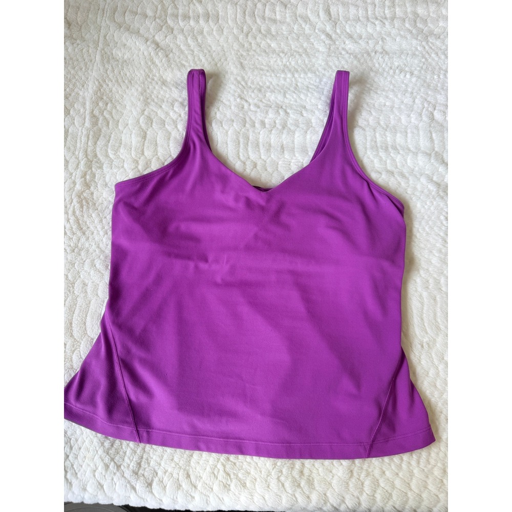 Lululemon Align Tank Top Purple V-Neck Built-in Shelf Bra Nulu Size 12 LW1DKAS